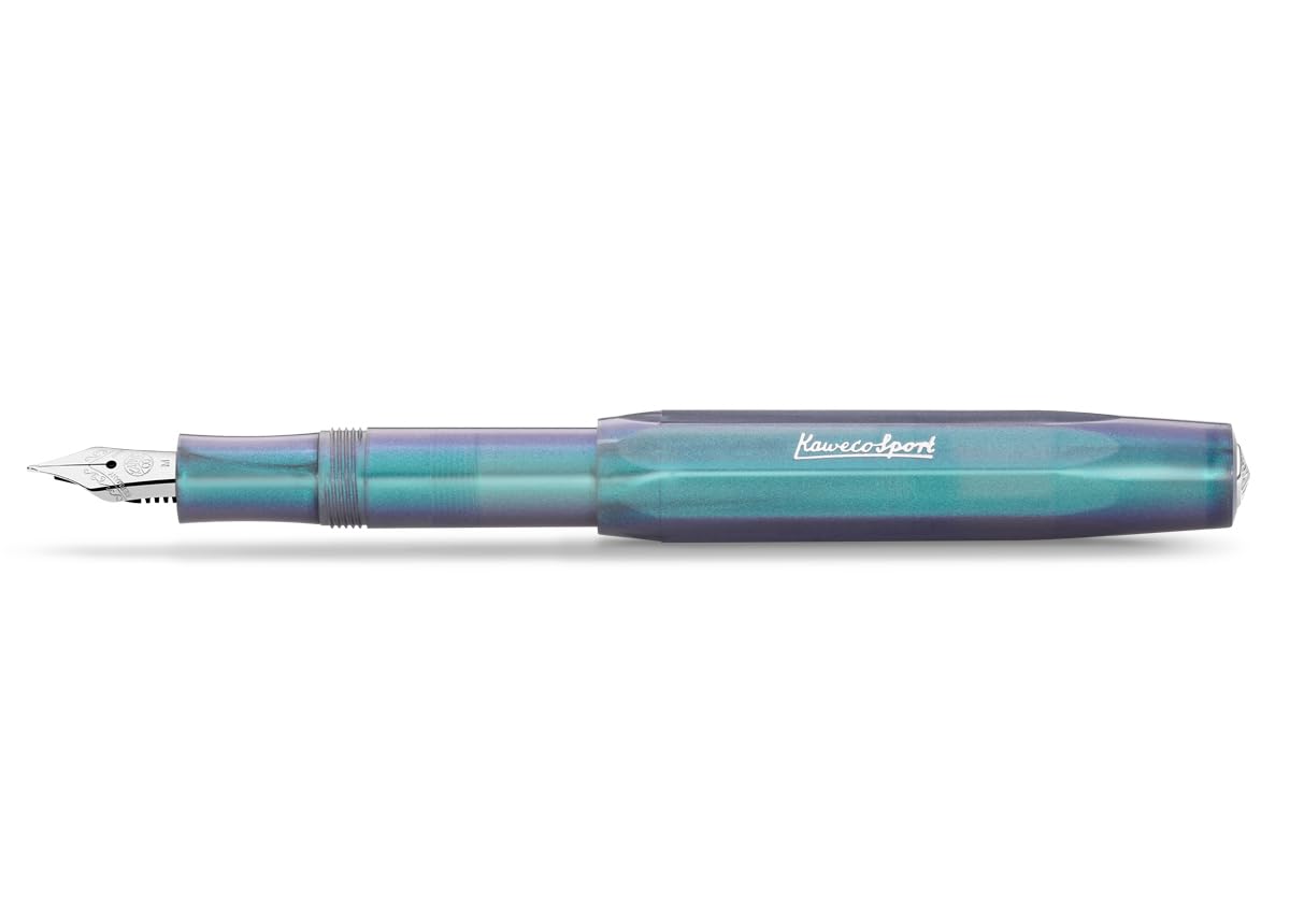 Kaweco LUNAR SPORT Fountain Pen Light Green I Premium Reservoir Pen with Steel Nib for Ink Cartridges 13 cm I Nib: B (Broad)