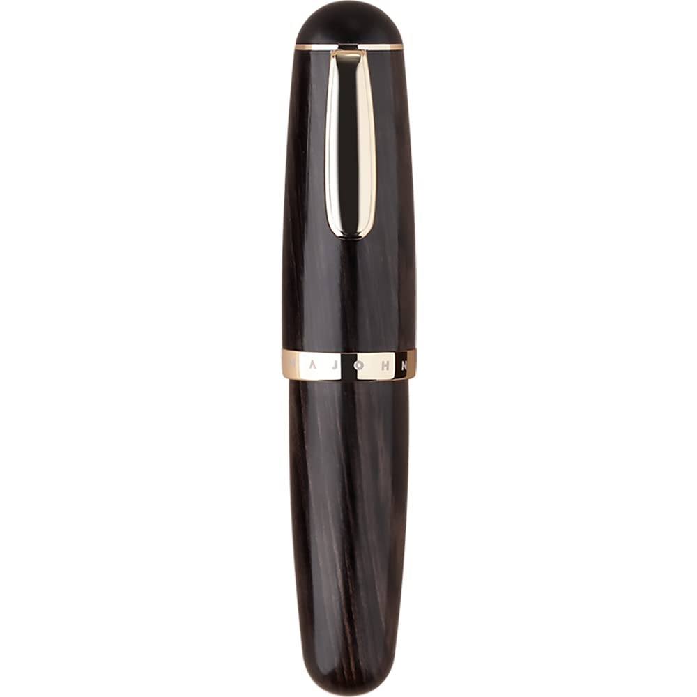 Lanxivi Majohn Q1 Fountain Pen Bent Nib Fude Pen, Little Fat Man Transparent Eyedropper Filling Pocket Pen Large Capacity