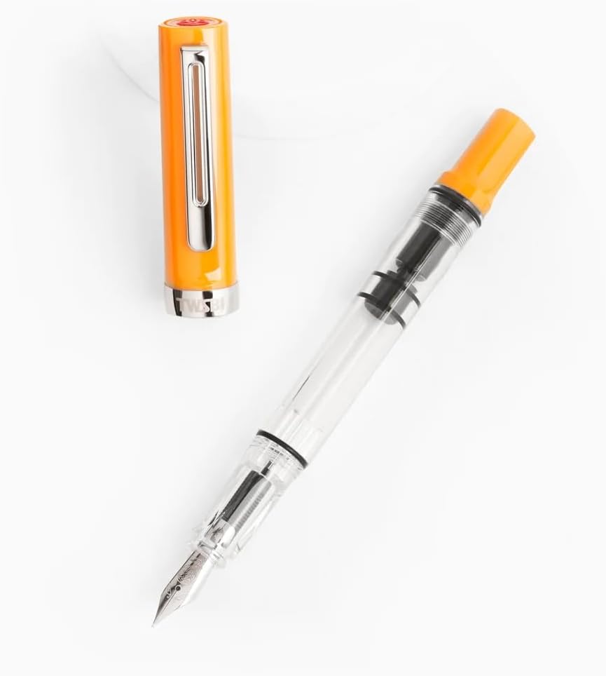 TWSBI TWC10032 Fountain Pen, Eco T Saffron CT, Suction Type, Fine Point F