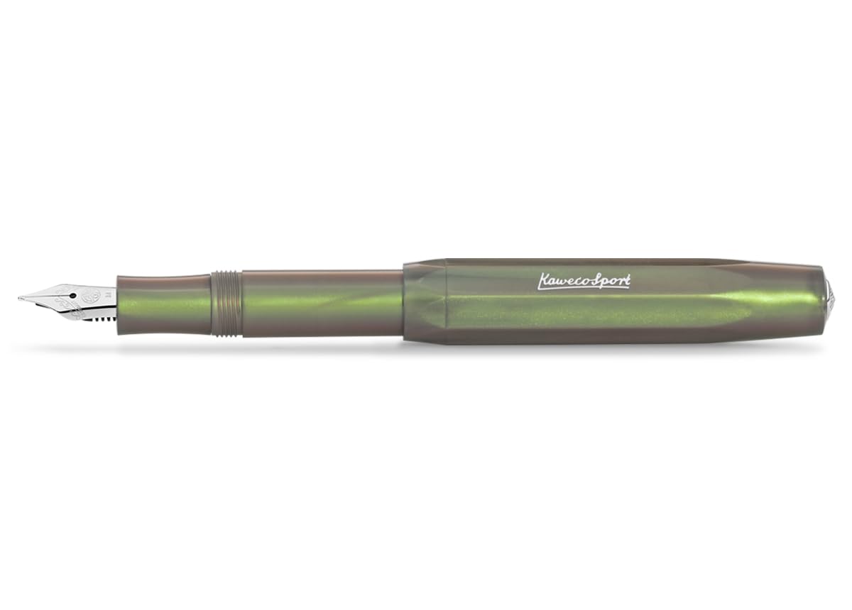 Kaweco LUNAR SPORT Fountain Pen Light Green I Premium Reservoir Pen with Steel Nib for Ink Cartridges 13 cm I Nib: B (Broad)