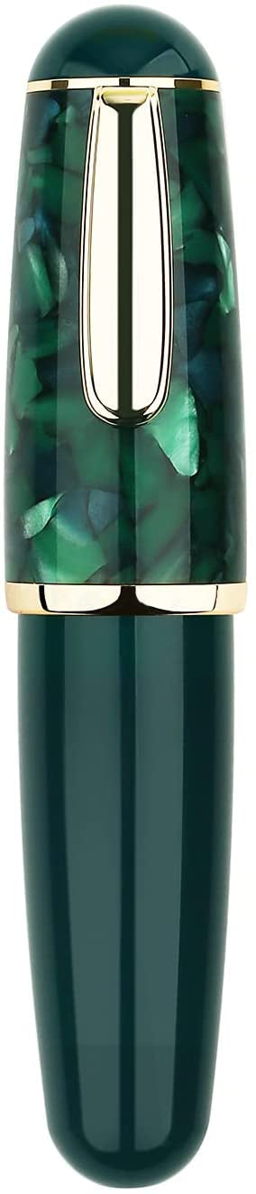 Lanxivi Majohn Q1 Fountain Pen Bent Nib Fude Pen, Little Fat Man Transparent Eyedropper Filling Pocket Pen Large Capacity