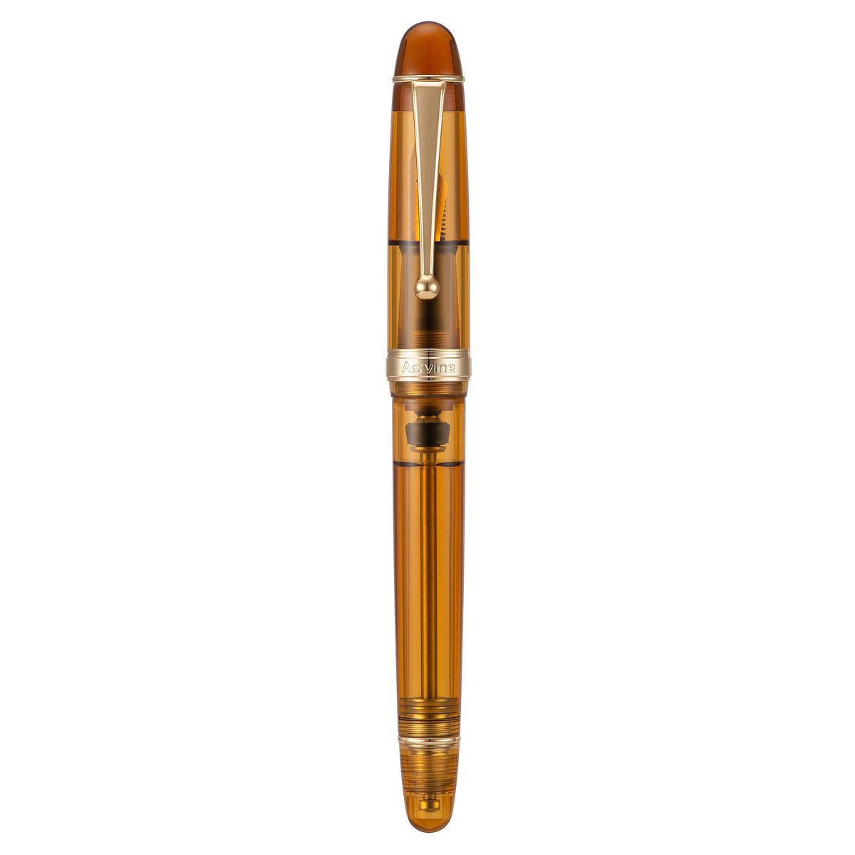 Asvine V126 Vacuum Filling Fountain Pen Extra Fine Nib, Transparent Clear Acrylic, Large-Capacity with Gift Case
