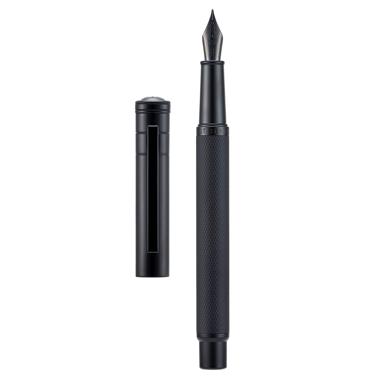Asvine Dark Green Forest Fountain Pen Extra Fine Nib Classic Design with Converter and Metal Pen Case Set