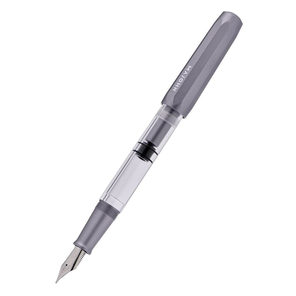 Majohn T1 Piston Fountain Pen Fine, Blue Aluminium Clear Acrylic Large Ink Capacity Writing Pen Box Set