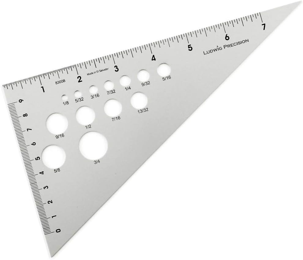 Ludwig Precision 8" 30-60-90-Degree Aluminum Drafting Triangle, 83008