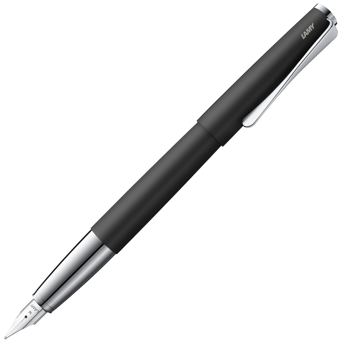 Lamy studio brushed - Fountain Pen in elegant metal body - steel nib, partially platinum-plated & in nib size M - incl T 10 blue ink cartridge