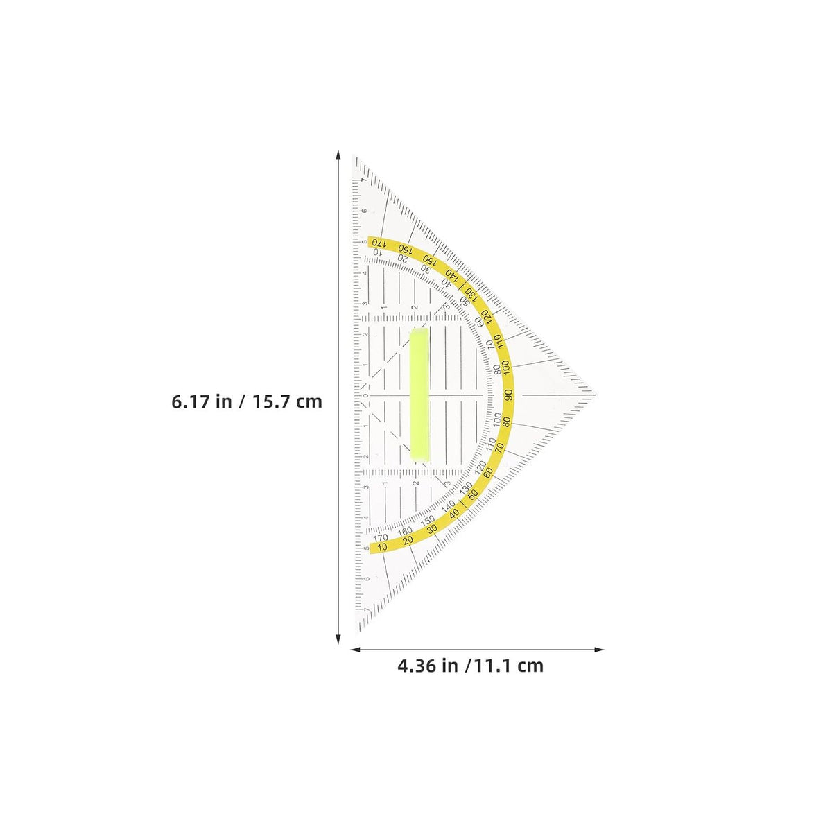 10pcs Plastic Triangle Ruler with Handle, Geometry Set for School