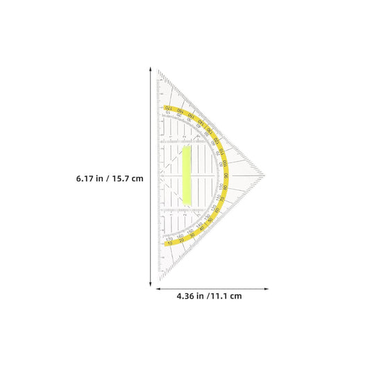 10pcs Plastic Triangle Ruler with Handle, Geometry Set for School
