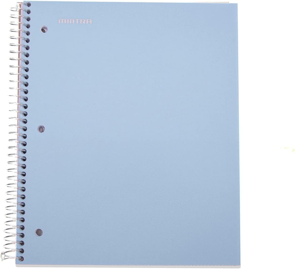 Mintra Office Durable Spiral Notebooks, 1 Subject, (Spring Pink, Sun Yellow, Arctic Ice, College Ruled 3pk)