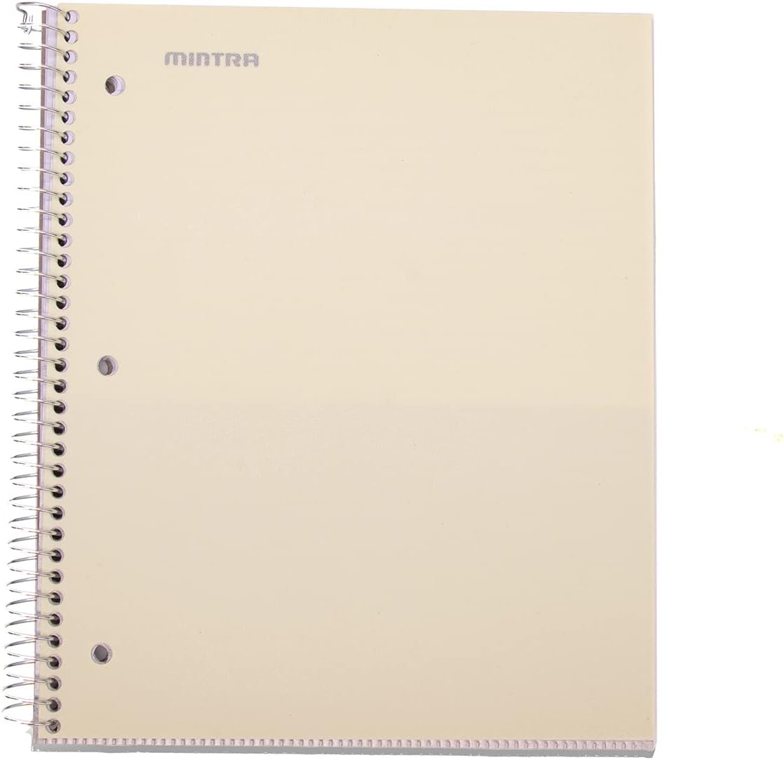 Mintra Office Durable Spiral Notebooks, 1 Subject, (Spring Pink, Sun Yellow, Arctic Ice, College Ruled 3pk)