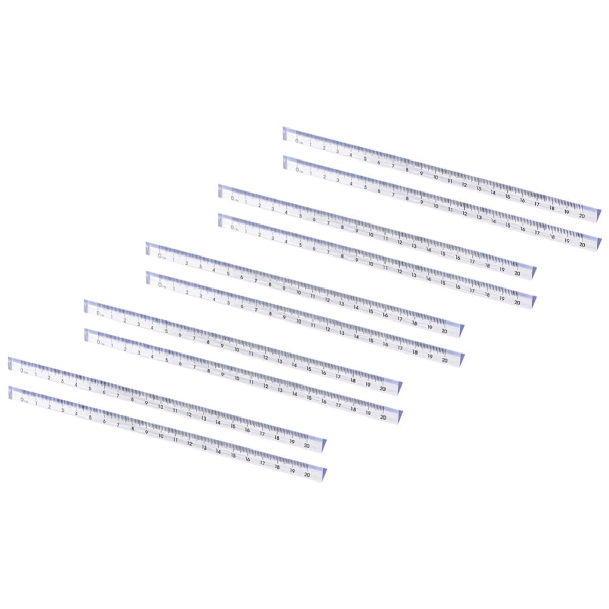 Triangular Ruler 20cm 10 Piece Plastic Set for Drafting Practice