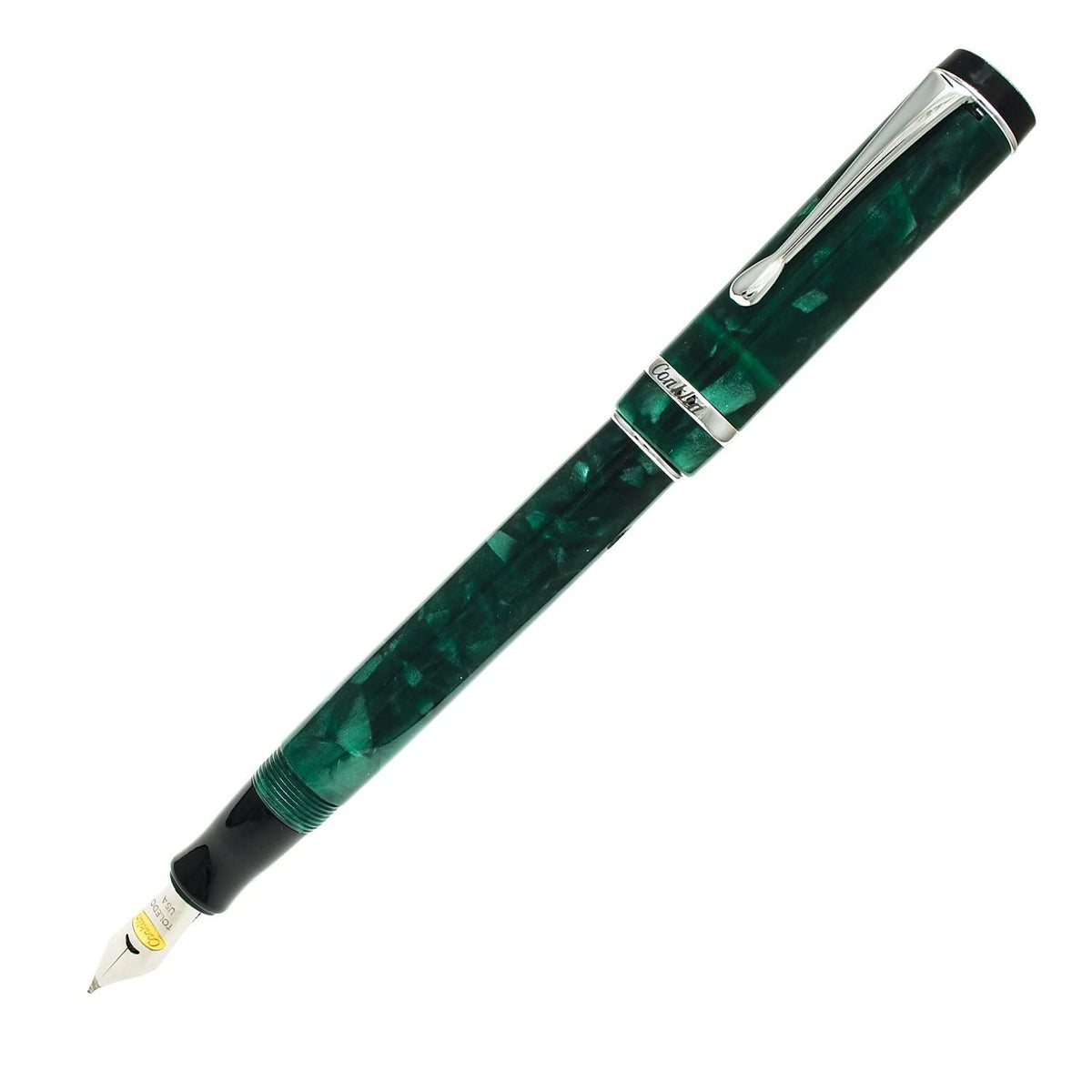 Conklin Duragraph Fountain Pen Ice Blue - Fine Nib, Elegant Writing Instrument with Cool Blue Finish