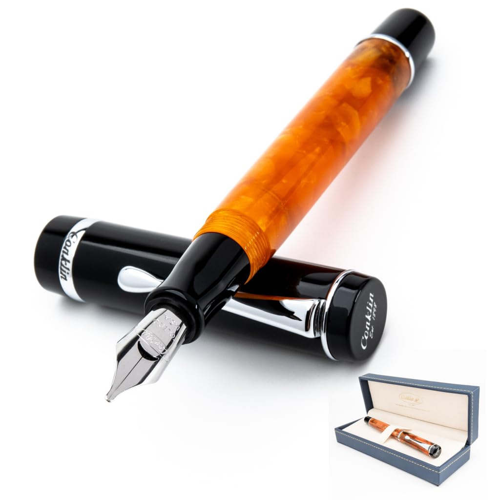 Conklin Duragraph Fountain Pen Ice Blue - Fine Nib, Elegant Writing Instrument with Cool Blue Finish