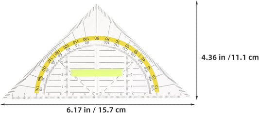 10pcs Plastic Triangle Rulers with Handle for Geometry
