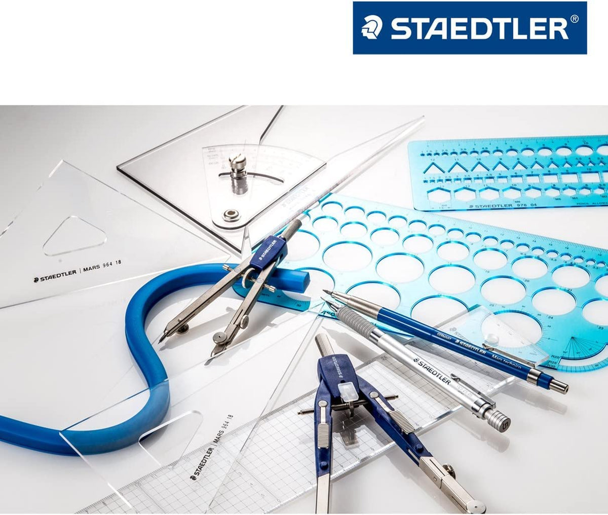Staedtler 964 30 Triangular Ruler Drafting Set Mars 11.8 inches (30 cm)