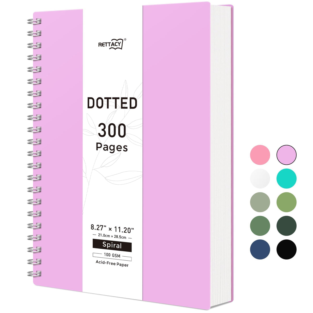 RETTACY Spiral College Ruled Notebook, 300 Pages, A5 Size (5.7" x 8.2")