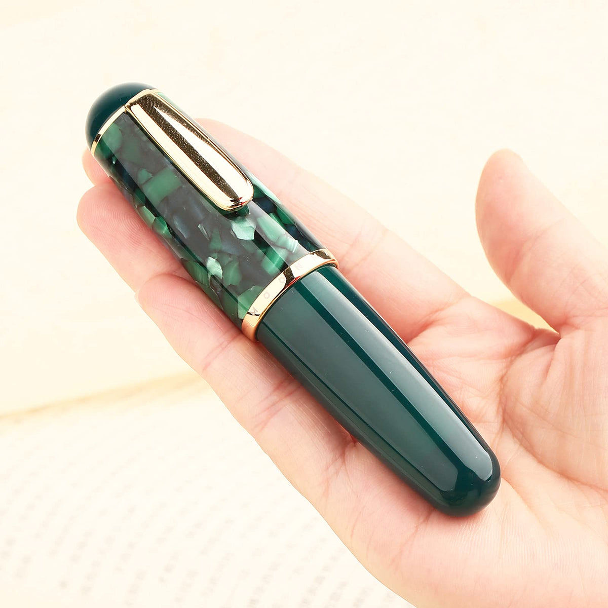 Lanxivi Majohn Q1 Fountain Pen Bent Nib Fude Pen, Little Fat Man Transparent Eyedropper Filling Pocket Pen Large Capacity