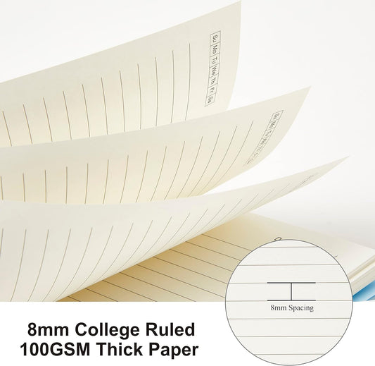3 Pack Spiral Notebook Wide Ruled A5 Size 5.8"x8.3"