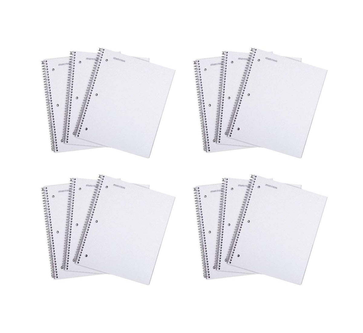 Mintra Office Durable Spiral Notebooks, 1 Subject, (Spring Pink, Sun Yellow, Arctic Ice, College Ruled 3pk)