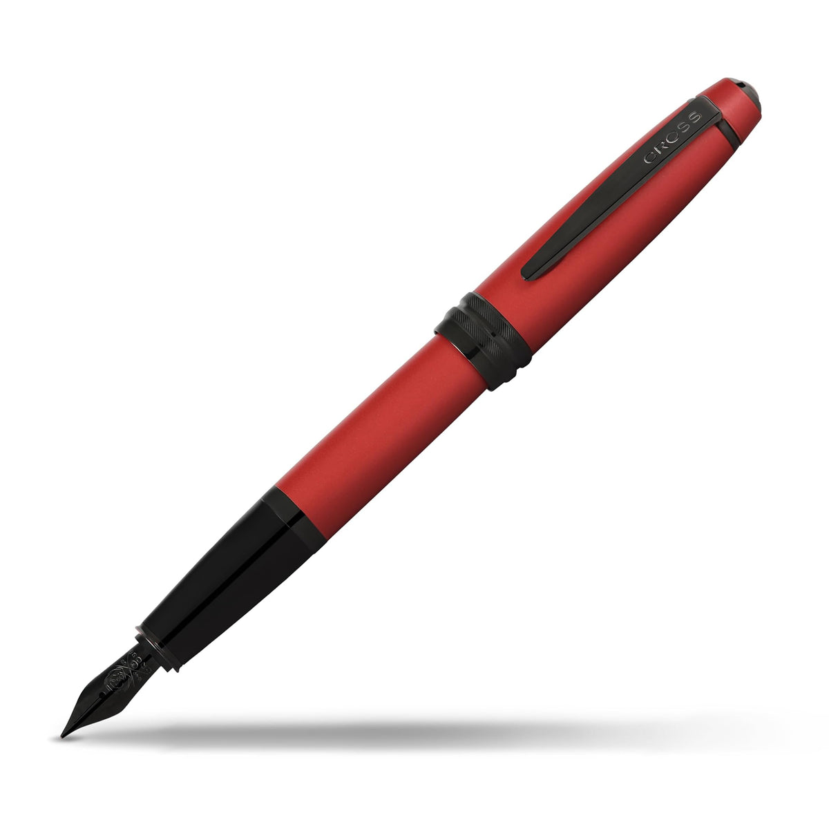 Cross Bailey Matte Black Lacquer Fine Nib Fountain Pen, Black Ink