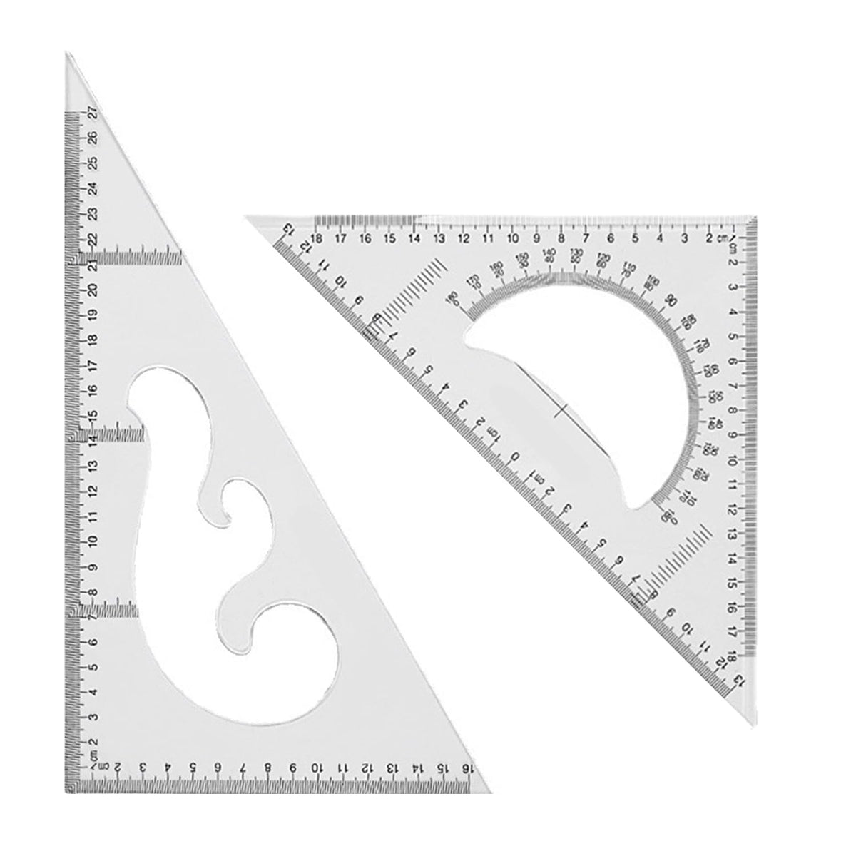 Heyiarbeit 35CM Large Triangle Ruler Square Set Plastic Triangular Scale Architectural Ruler for Students Homeschoolers Architects Engineers 1pcs
