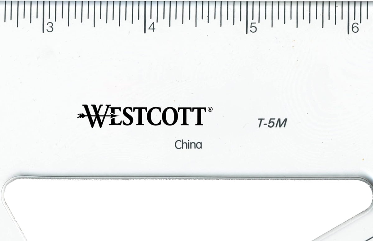 Westcott Grid Triangle, 12", 30/60 Degree, Transparent (T-5M)