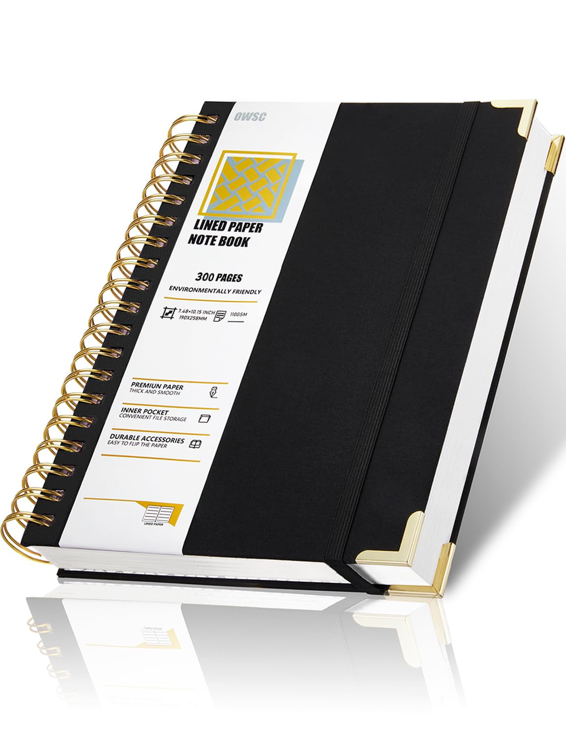 OWSC Lined Spiral Notebook, Hardcover 7.1 x 10 IN B5 Notebook, 3 Pack Mix