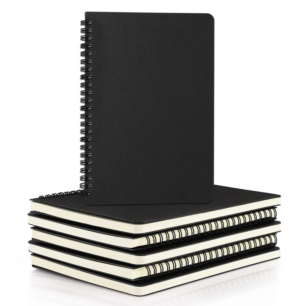 EUSOAR Spiral Ruled Notebook, A5 3packs 5.5"X8.3" 120 Pages Lined Travel Writing Notebooks Journal, Memo Notepad Sketchbook, Office Business Subject Diary Ruled Spiral Book Journal-Coffee Cover