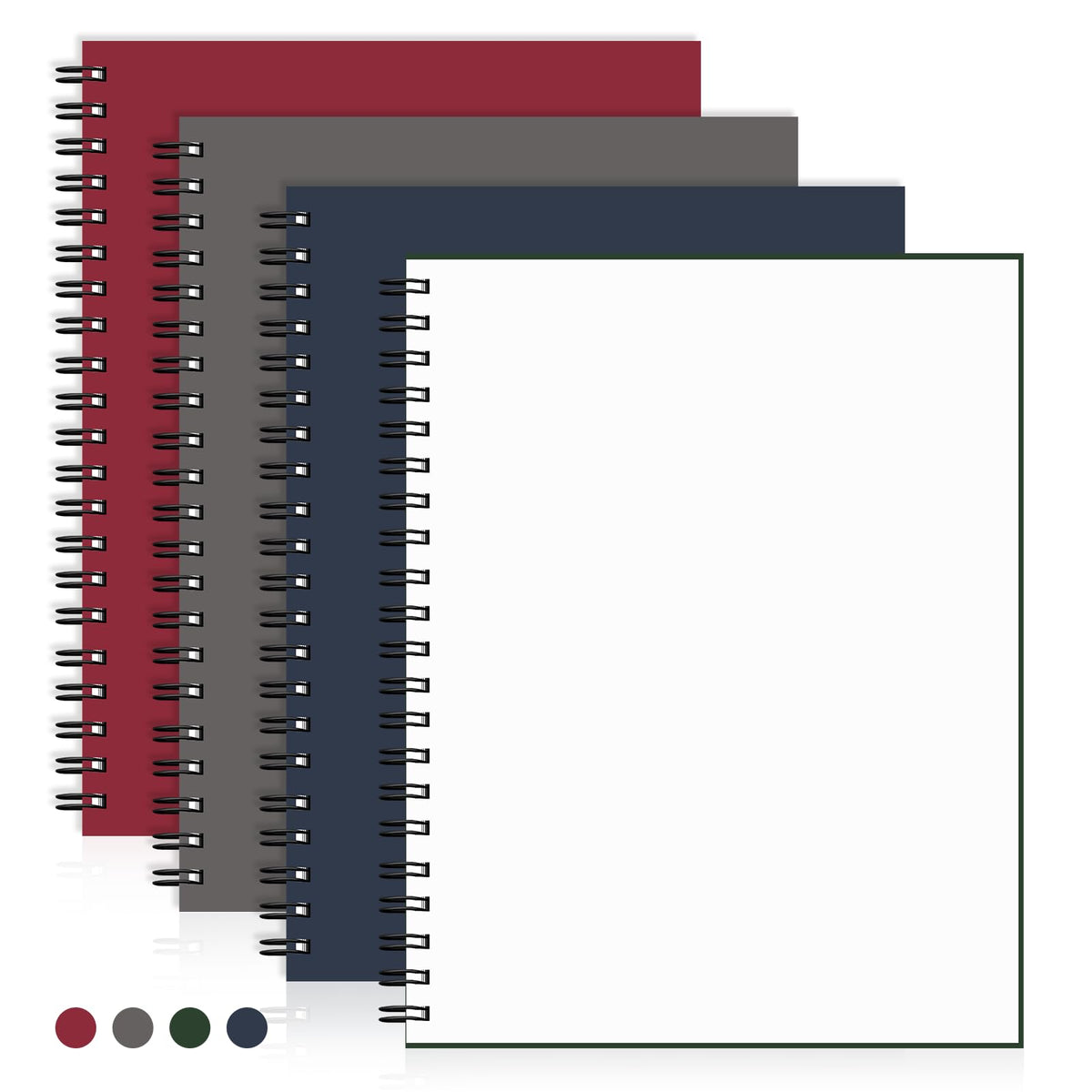 Lined Spiral Notebook 8.5"x11" 4 Pack Hardcover Journal 100GSM