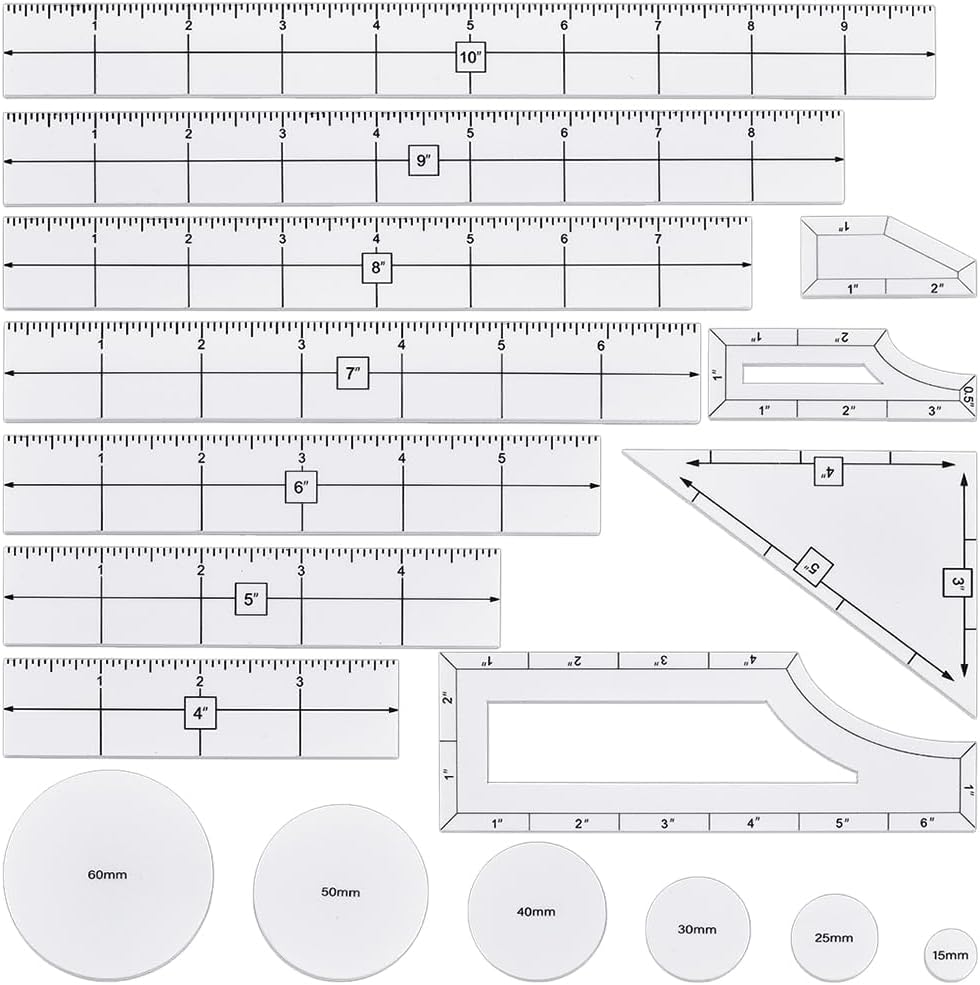 BENECREAT 17PCS Objective Point Markers, Acrylic Ruler Objective Makers Set, Round Objective Marker Gaming Accessory, War Games Measuring Ruler for Tabletop Wargames Templates Set (White)