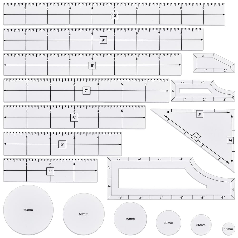 BENECREAT 17PCS Objective Point Markers, Acrylic Ruler Objective Makers Set, Round Objective Marker Gaming Accessory, War Games Measuring Ruler for Tabletop Wargames Templates Set (White)