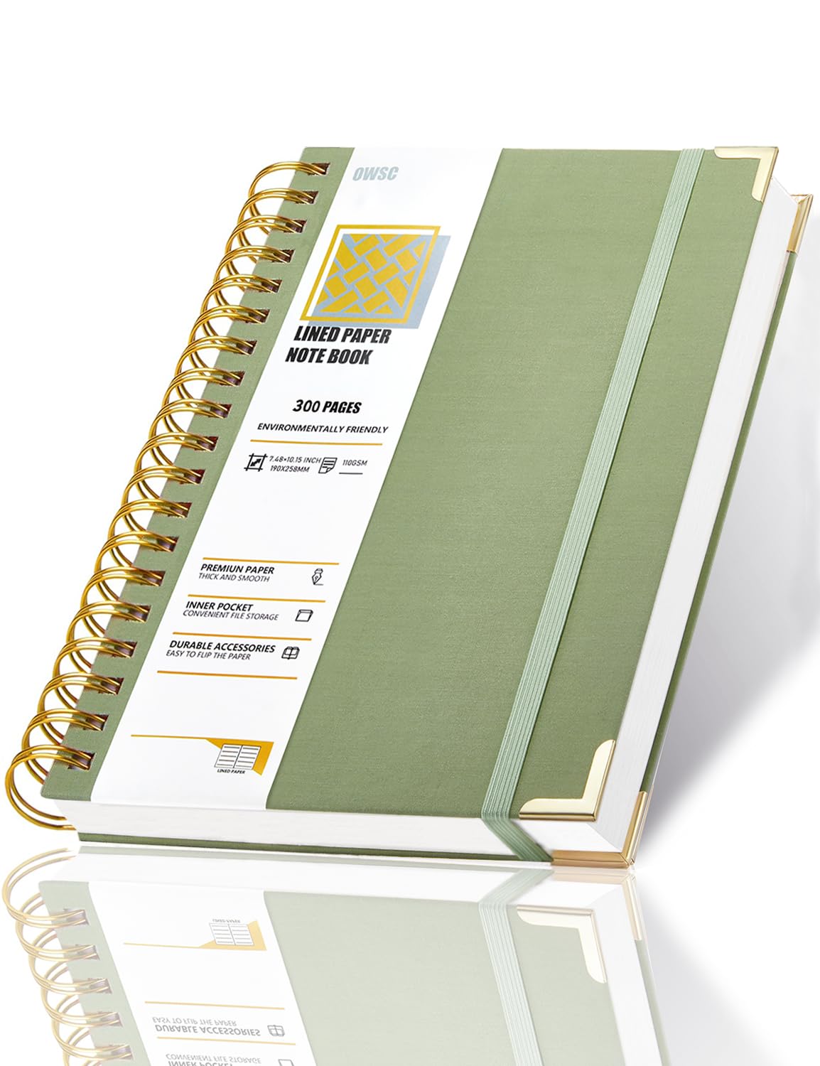 OWSC Lined Spiral Notebook, Hardcover 7.1 x 10 IN B5 Notebook, 3 Pack Mix