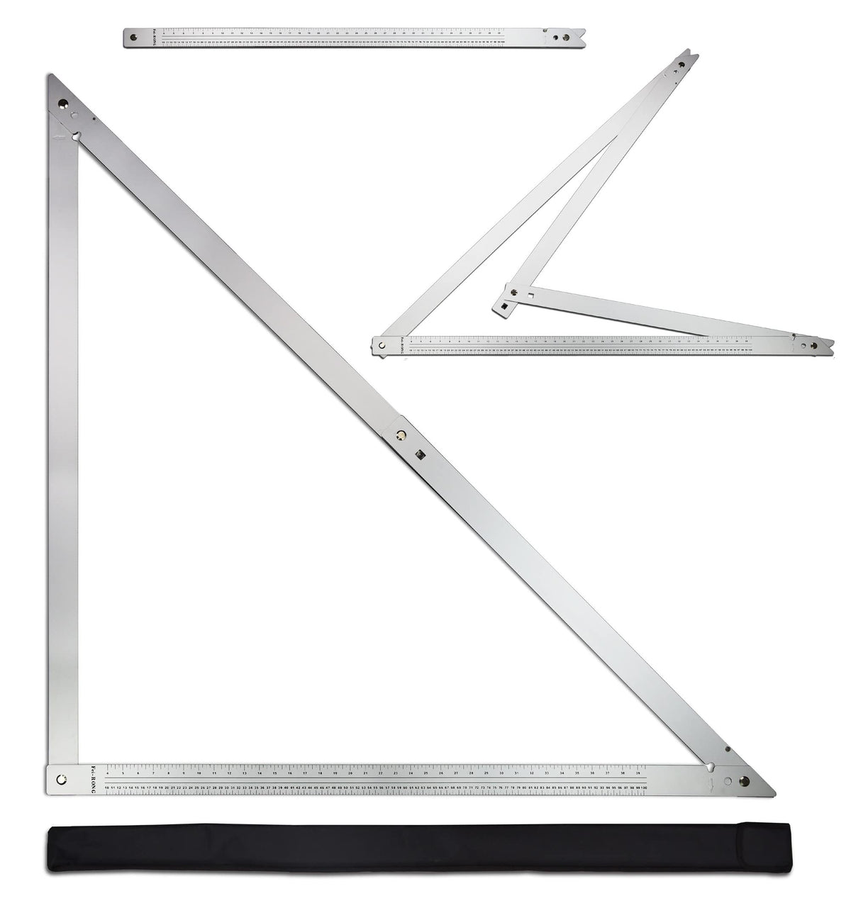 FEIRONG 3-in-1 Carpenter Square Tools,7" Triangle Square 10" L Shaped Ruler and Carpenter Pencil,Framing Square for Furniture and Cabinet Making