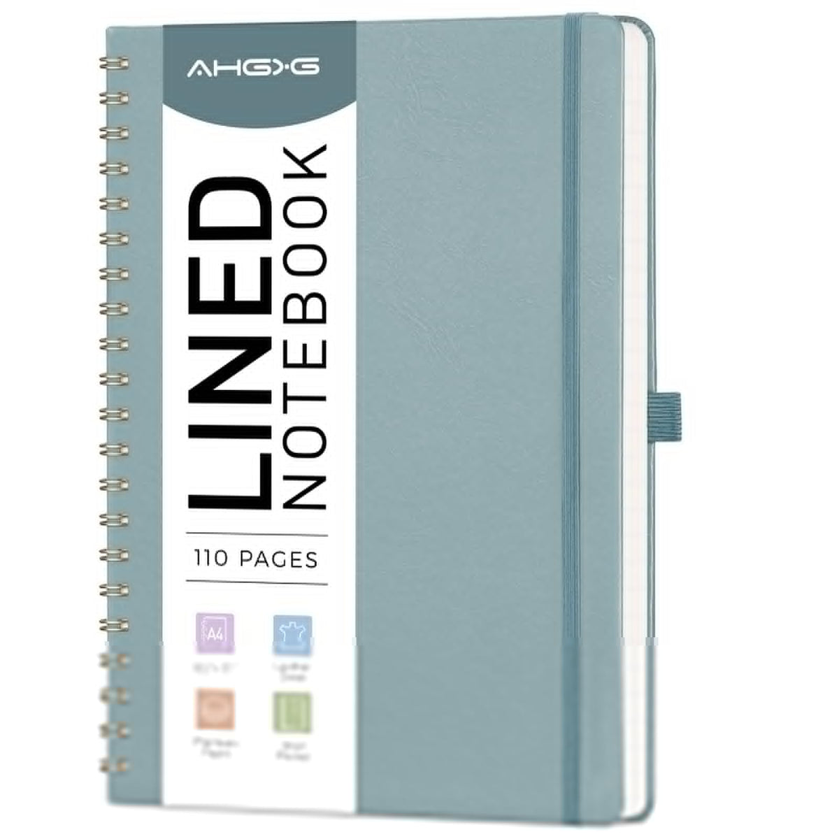 AHGXG Lined Spiral Journal Notebook, 110 Pages, A4 (8.5" x 11")