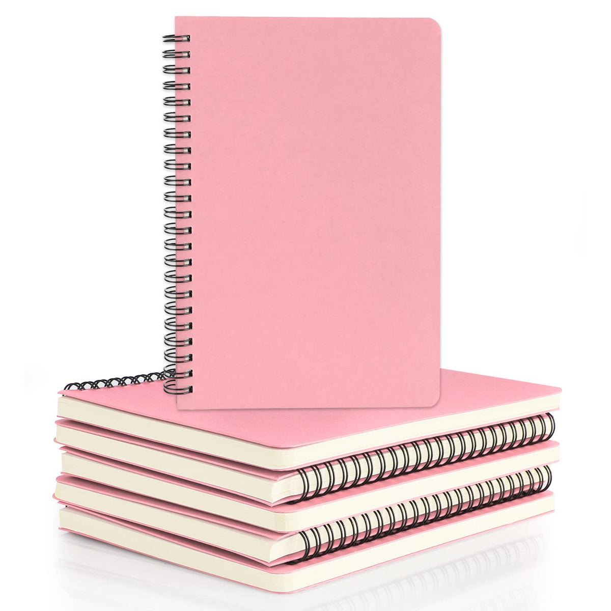 EUSOAR Spiral Ruled Notebook, A5 3packs 5.5"X8.3" 120 Pages Lined Travel Writing Notebooks Journal, Memo Notepad Sketchbook, Office Business Subject Diary Ruled Spiral Book Journal-Coffee Cover