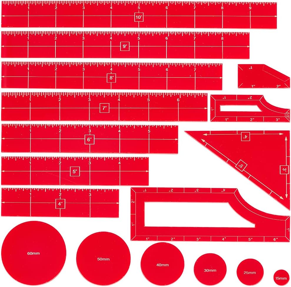BENECREAT 17PCS Objective Point Markers, Acrylic Ruler Objective Makers Set, Round Objective Marker Gaming Accessory, War Games Measuring Ruler for Tabletop Wargames Templates Set (White)