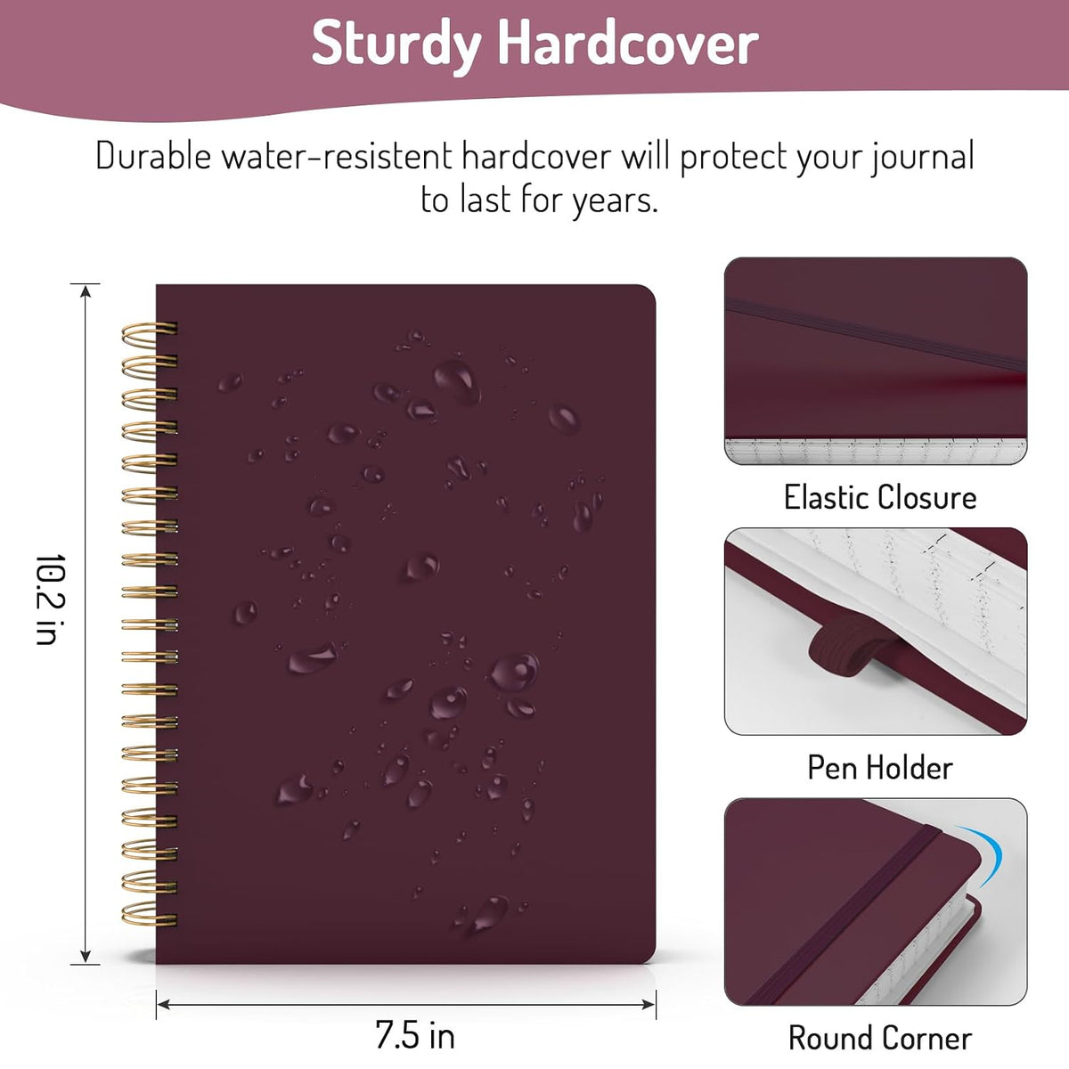 Forvencer Lined Spiral Journal Notebook with 300 Numbered Pages, B5