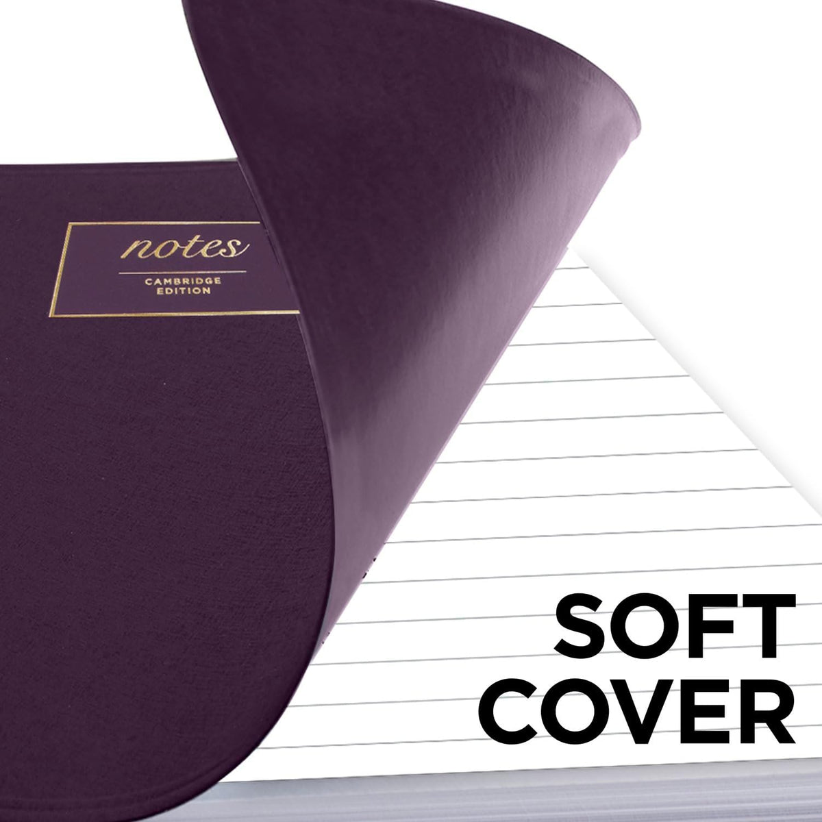 Cambridge Business Notebook, Legal Ruled Paper, 6-1/2" x 9-1/2", 80 Sheets, Flexible Soft Touch Cover, Purple (49556)