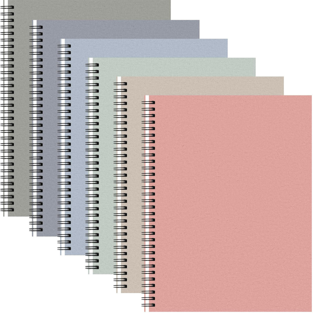 Glenmal 6 Pcs Spiral Notebook, College Ruled 8.5 x 11'', Classic Color