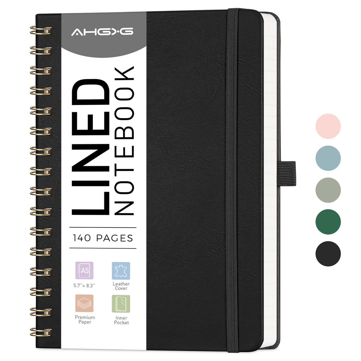AHGXG Lined Spiral Journal Notebook, 110 Pages, A4 (8.5" x 11")