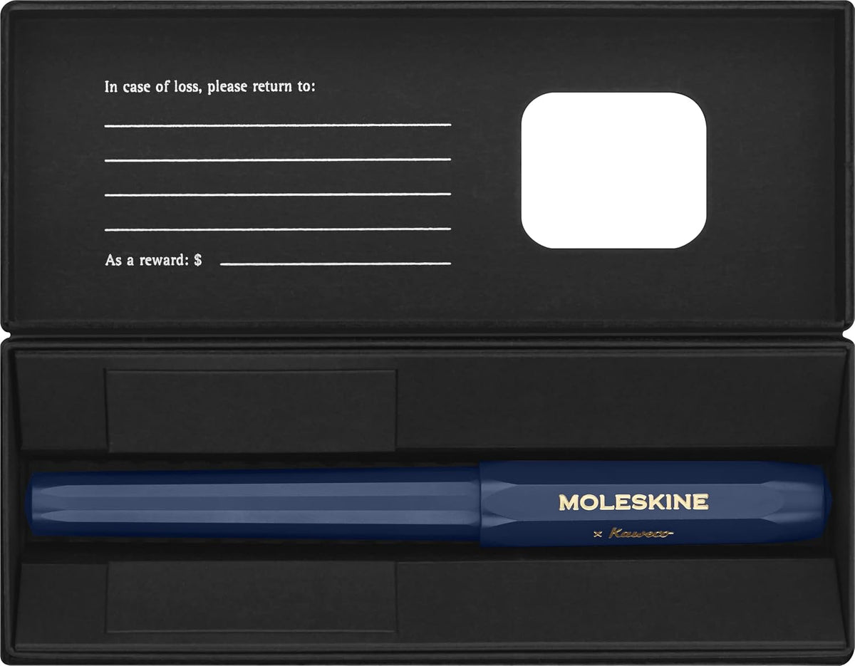 Moleskine x Kaweco, Fountain Pen, Medium Nib, Blue with Blue Ink