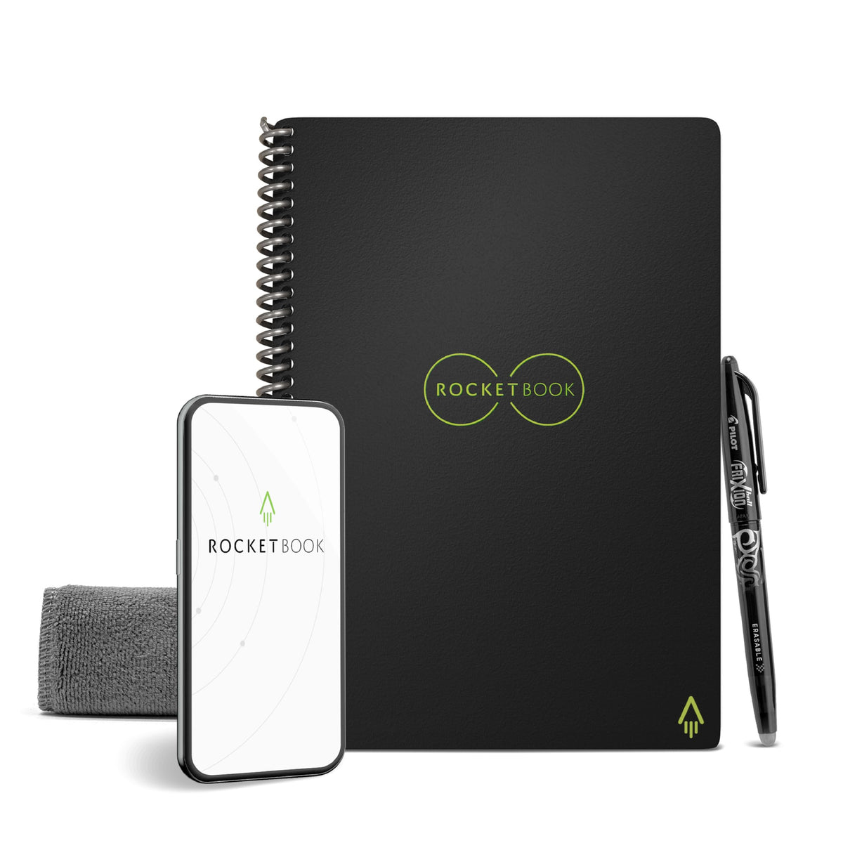 Rocketbook Core Reusable Smart Notebook, Letter Size 8.5x11, Black
