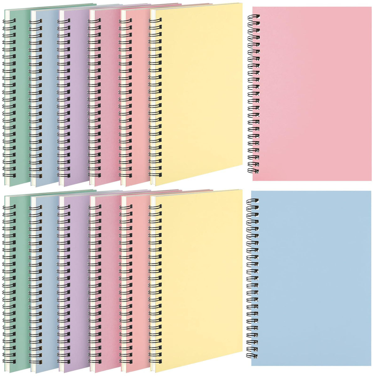 Leelosp 12 Pcs Small Spiral Notebook,Rainbow,5 x 7 Inch
