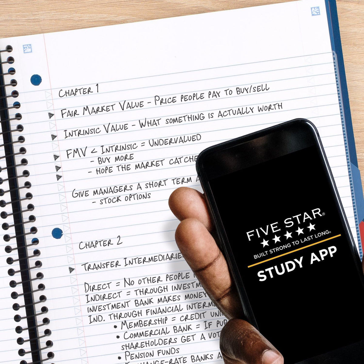 Five Star Advance Spiral Notebook + Study App, 3 Subject, College Ruled Paper, 8-1/2" x 11", 150 Sheets, Spiral Guard, Movable Tabbed Dividers, Pacific Blue (73138)