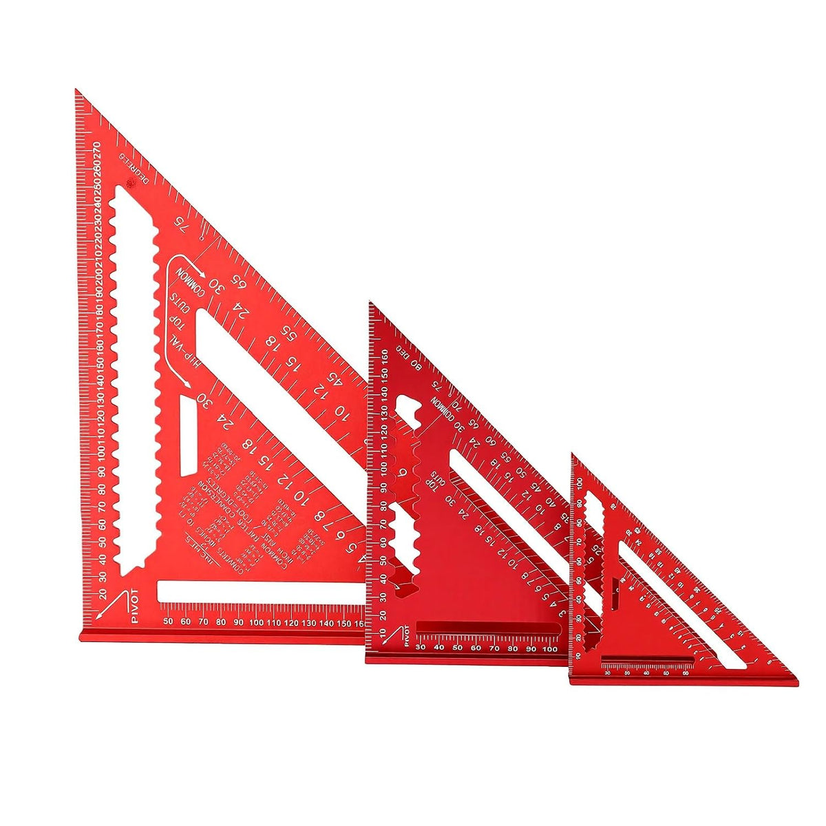 Aluminum Rafter Square Set 4 6 12 Inch Triangular Woodworking Ruler