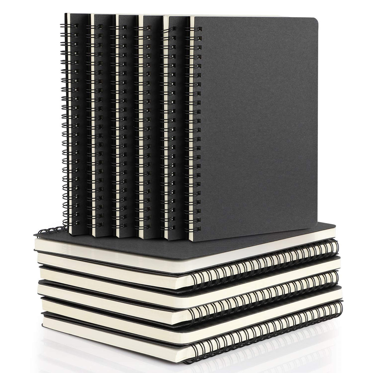 EUSOAR Spiral Ruled Notebook, A5 3packs 5.5"X8.3" 120 Pages Lined Travel Writing Notebooks Journal, Memo Notepad Sketchbook, Office Business Subject Diary Ruled Spiral Book Journal-Coffee Cover