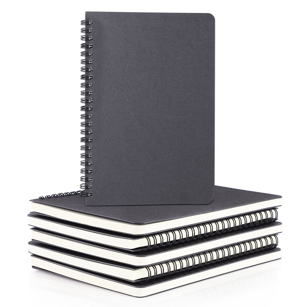 EUSOAR Spiral Ruled Notebook, A5 3packs 5.5"X8.3" 120 Pages Lined Travel Writing Notebooks Journal, Memo Notepad Sketchbook, Office Business Subject Diary Ruled Spiral Book Journal-Coffee Cover
