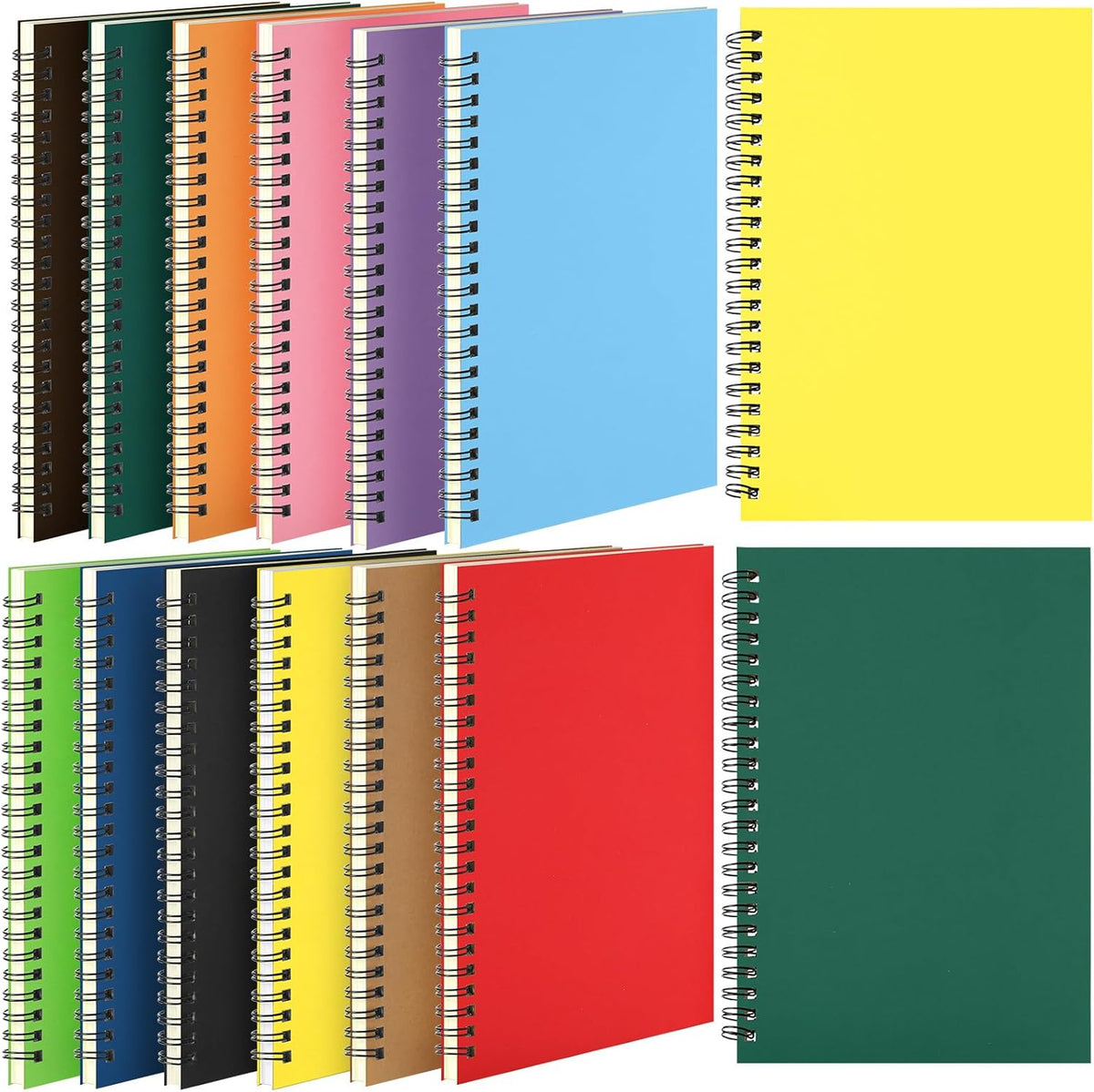 Leelosp 12 Pcs Small Spiral Notebook,Rainbow,5 x 7 Inch