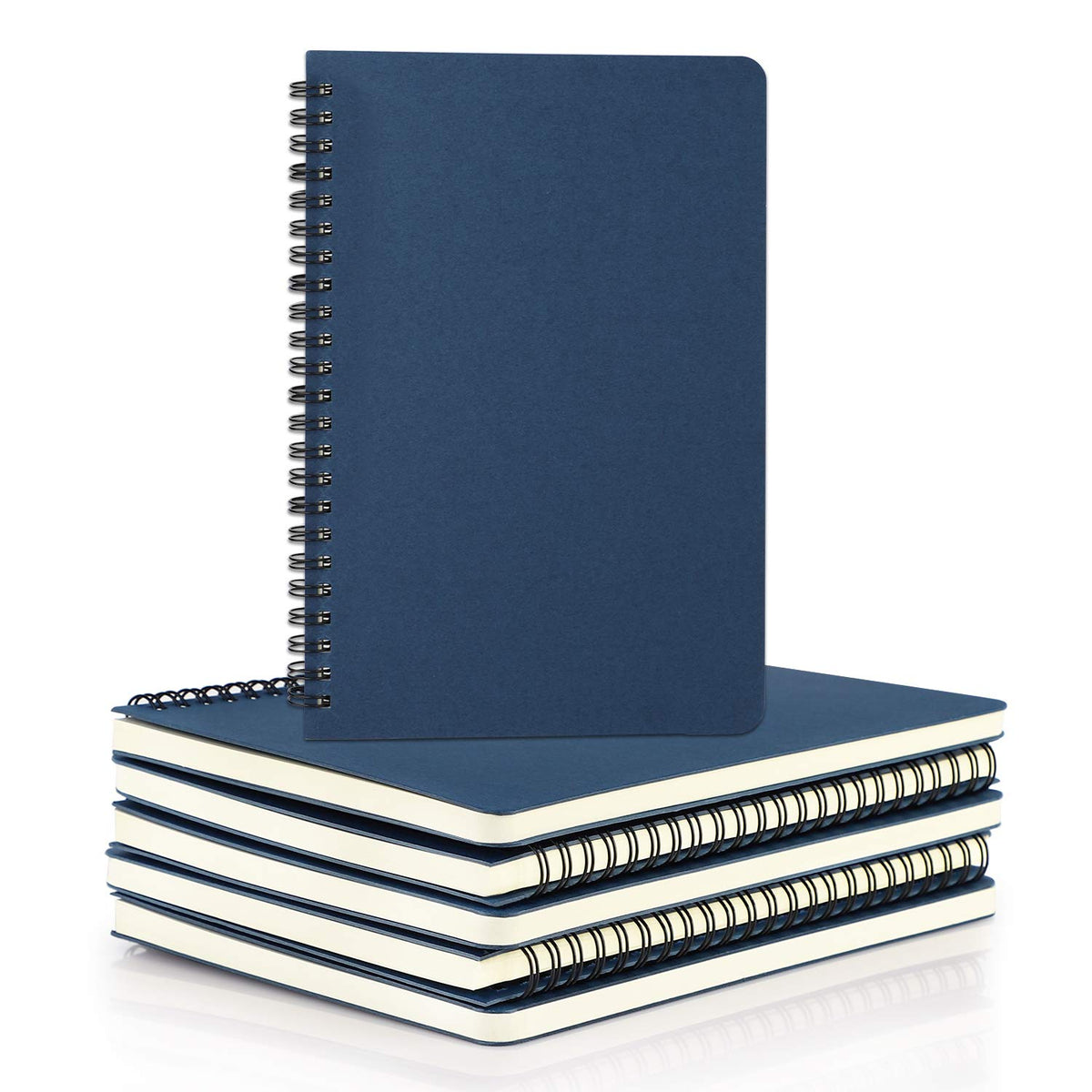 EUSOAR Spiral Ruled Notebook, A5 3packs 5.5"X8.3" 120 Pages Lined Travel Writing Notebooks Journal, Memo Notepad Sketchbook, Office Business Subject Diary Ruled Spiral Book Journal-Coffee Cover