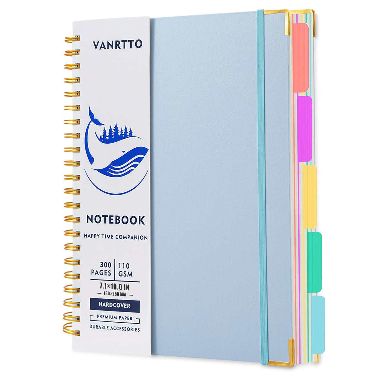 VANRTTO Hardcover College Ruled Spiral Notebook 8.5x11 IN A4 for Work Green